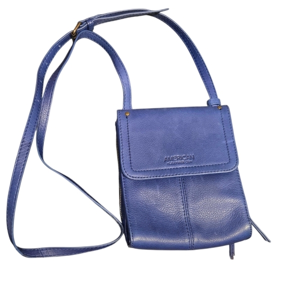 American Leather Co. Handbags - American Leather Co Blue Womens Kansas Crossbody With Card Slots